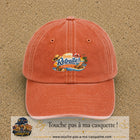 Casquette Orange délavé - Corail délavé avec motif Bonne retraite au bord de la mer en 5 cm – vue principale