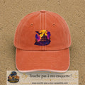 Casquette Orange délavé - Corail délavé motif Manoir hanté logo 7 cm