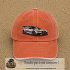 Casquette Orange délavé - Corail délavé avec motif Voiture sportive en 7 cm – vue principale