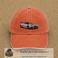 Casquette Orange délavé - Corail délavé avec motif Voiture sportive en 5 cm – vue principale