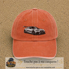 Casquette Orange délavé - Corail délavé avec motif Voiture sportive en 5 cm – vue principale