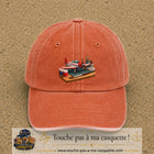 Casquette Orange délavé - Corail délavé motif Avion de modélisme logo 7 cm