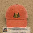 Casquette Orange délavé - Corail délavé motif Forêt de sapins logo 7 cm