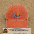Image principale casquette Orange délavé - Corail délavé avec motif Accessibilité étoilée 7 cm