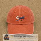 Image principale casquette Orange délavé - Corail délavé avec motif Avion de voltige 5 cm