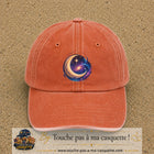 Image principale produit58grosOC - casquette Orange délavé - Corail délavé avec visuel Galaxie lune 7 cm