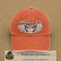 Image principale produit1grosOC - casquette Orange délavé - Corail délavé avec visuel Chat colère ornemental 7 cm