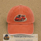 Image principale produit93grosOC - casquette Orange délavé - Corail délavé avec visuel Voiture rouge 7 cm