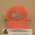 Image principale produit122moyenOC - casquette Orange délavé - Corail délavé avec visuel Vache message français 5 cm