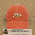 Image principale produit112moyenOC - casquette Orange délavé - Corail délavé avec visuel Mrs élégante 5 cm
