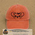 Image principale produit100grosOC - casquette Orange délavé - Corail délavé avec visuel Koala visage 7 cm