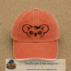 Image principale produit100grosOC - casquette Orange délavé - Corail délavé avec visuel Koala visage 7 cm