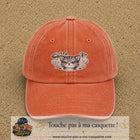 Image principale produit1moyenOC - casquette Orange délavé - Corail délavé avec visuel Chat colère ornemental 5 cm
