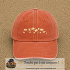 Image principale produit36moyenOC - casquette Orange délavé - Corail délavé avec visuel Guirlande de marguerites 5 cm