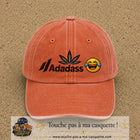 Image principale produit37grosOC - casquette Orange délavé - Corail délavé avec visuel Adadass emoji rieur 7 cm