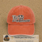 Image principale produit122grosOC - casquette Orange délavé - Corail délavé avec visuel Vache message français 7 cm