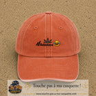 Image principale produit37petitOC - casquette Orange délavé - Corail délavé avec visuel Adadass emoji rieur 3 cm