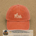 Image principale produit113moyenOC - casquette Orange délavé - Corail délavé avec visuel Mrs blanc 5 cm