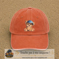 Image principale produit88grosOC - casquette Orange délavé - Corail délavé avec visuel Ourson casquette 7 cm