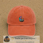 Casquette Orange délavé - Corail délavé 100% coton avec motif Drakkar viking et marteau de Thor 5 cm - image principale