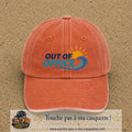 Casquette Orange délavé - Corail délavé 100% coton avec motif Out of Office vague soleil 7 cm - image principale