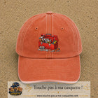 Casquette baseball Orange délavé - Corail délavé 100% coton avec motif Boîte à outils 7 cm - image principale
