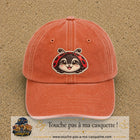 Casquette Orange délavé - Corail délavé motif Coccinelle rouge 7 cm - vue principale