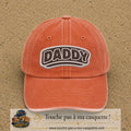 Casquette Orange délavé - Corail délavé motif Message Daddy 7 cm - vue principale