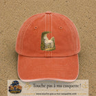 Casquette baseball Orange délavé - Corail délavé 100% coton avec motif Cheval blanc en forêt 7 cm - image principale