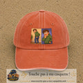 Casquette baseball Orange délavé - Corail délavé 100% coton avec visuel Humour odeur 7 cm - image produit principale