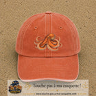Casquette Orange délavé - Corail délavé motif Poulpe marin 7 cm - vue principale