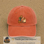 Casquette Orange délavé - Corail délavé 100% coton avec motif Fermier et animaux 7 cm - image principale