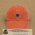 Casquette Orange délavé - Corail délavé motif Chaton étoilé 3 cm - vue principale
