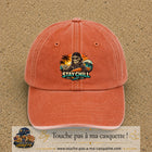 Casquette Orange délavé - Corail délavé 100% coton avec motif Stay Chill squelette plage 7 cm - image principale