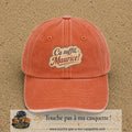 Casquette baseball Orange délavé - Corail délavé 100% coton avec visuel Ça suffit Maurice 7 cm - image produit principale