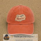 Casquette baseball Orange délavé - Corail délavé 100% coton avec visuel Ça suffit Maurice 7 cm - image produit principale