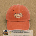 Casquette baseball Orange délavé - Corail délavé 100% coton avec visuel Ça suffit Maurice avec personnage 5 cm - image produit principale