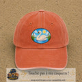 Casquette baseball Orange délavé - Corail délavé 100% coton avec visuel Cygne sur lac 7 cm - image produit principale