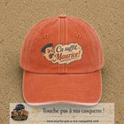 Casquette baseball Orange délavé - Corail délavé 100% coton avec visuel Ça suffit Maurice avec personnage 7 cm - image produit principale