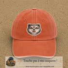 Casquette Orange délavé - Corail délavé motif Ourson joyeux 7 cm - vue principale