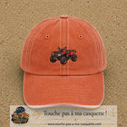 Casquette Orange délavé - Corail délavé 100% coton avec motif Quad rouge tout-terrain 5 cm - image principale