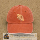 Casquette baseball Orange délavé - Corail délavé 100% coton avec visuel Coquillage marin 7 cm - image produit principale