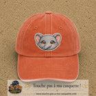 Casquette Orange délavé - Corail délavé motif Éléphant kawaii 7 cm - vue principale