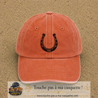 Casquette Orange délavé - Corail délavé 100% coton avec motif Fer à cheval noir 7 cm - image principale