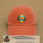 Casquette baseball Orange délavé - Corail délavé 100% coton avec visuel Poisson rouge sous l’eau 7 cm - image produit principale