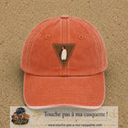 Casquette baseball Orange délavé - Corail délavé 100% coton avec visuel Pingouin panneau 7 cm - image produit principale