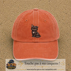 Casquette Orange délavé - Corail délavé motif Chaton assis 7 cm - vue principale