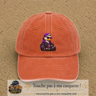 Casquette Orange délavé - Corail délavé 100% coton avec motif Canard rappeur violet 7 cm - image principale
