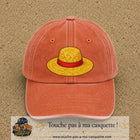 Casquette baseball Orange délavé - Corail délavé 100% coton avec motif Chapeau de paille 7 cm - image principale