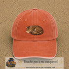 Casquette baseball Orange délavé - Corail délavé 100% coton avec motif Chat endormi 5 cm - image principale